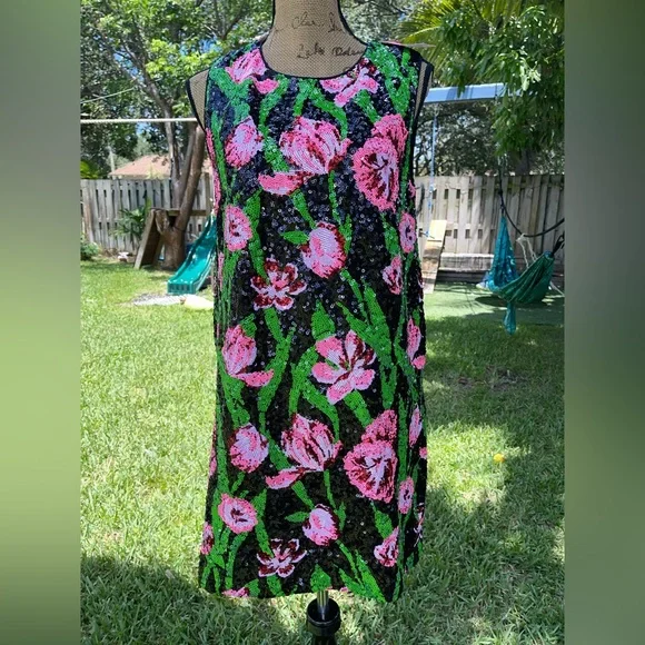 NWT LILLY PULITZER SIZE 12 AXLEE SEQUIN DRESS *PARTY PETALS*